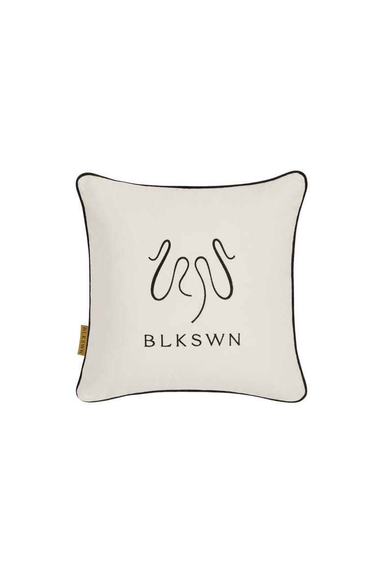SWN Logo Velvet Decorative Cushion, Main, color, White