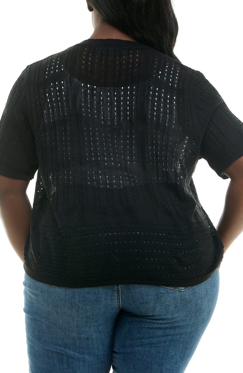 Nina Leonard Open Front Crochet Bolero, Alternate, color,