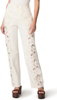 PAIGE Sawyer Embroidered Straight Leg Jeans