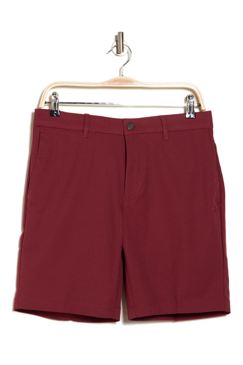 9-Inch Solid Flat Front Golf Shorts, Alternate, color, CORDOVAN
