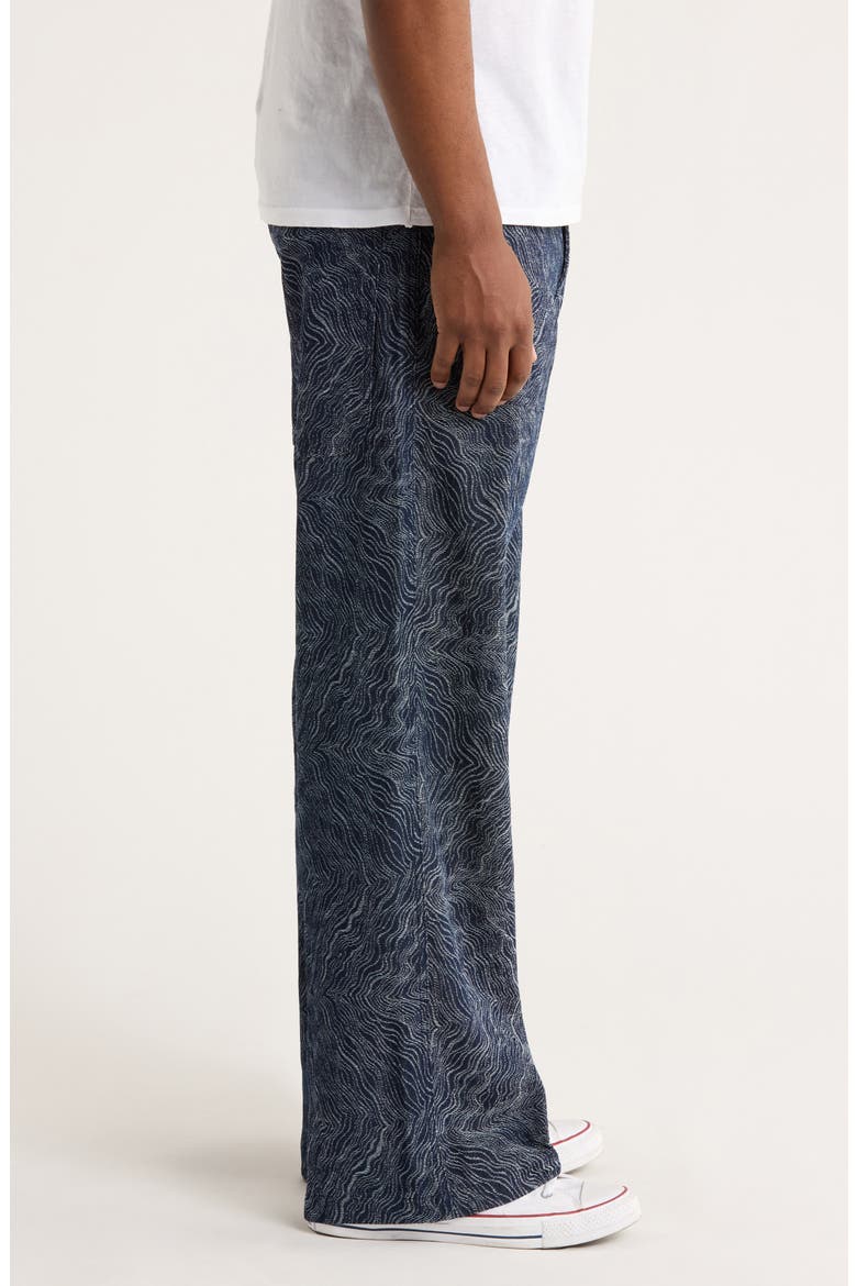 Swirl Jacquard Wide Leg Jeans, Alternate, color, INDIGO