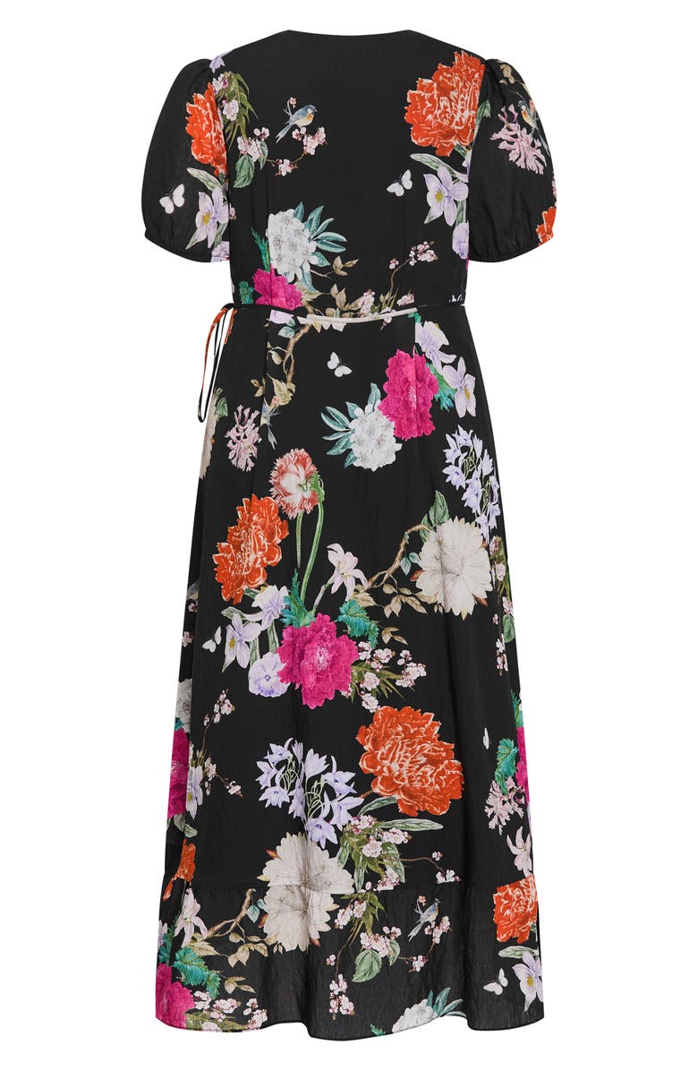 City Chic Belle Floral Print Wrap Dress, Alternate, color, 