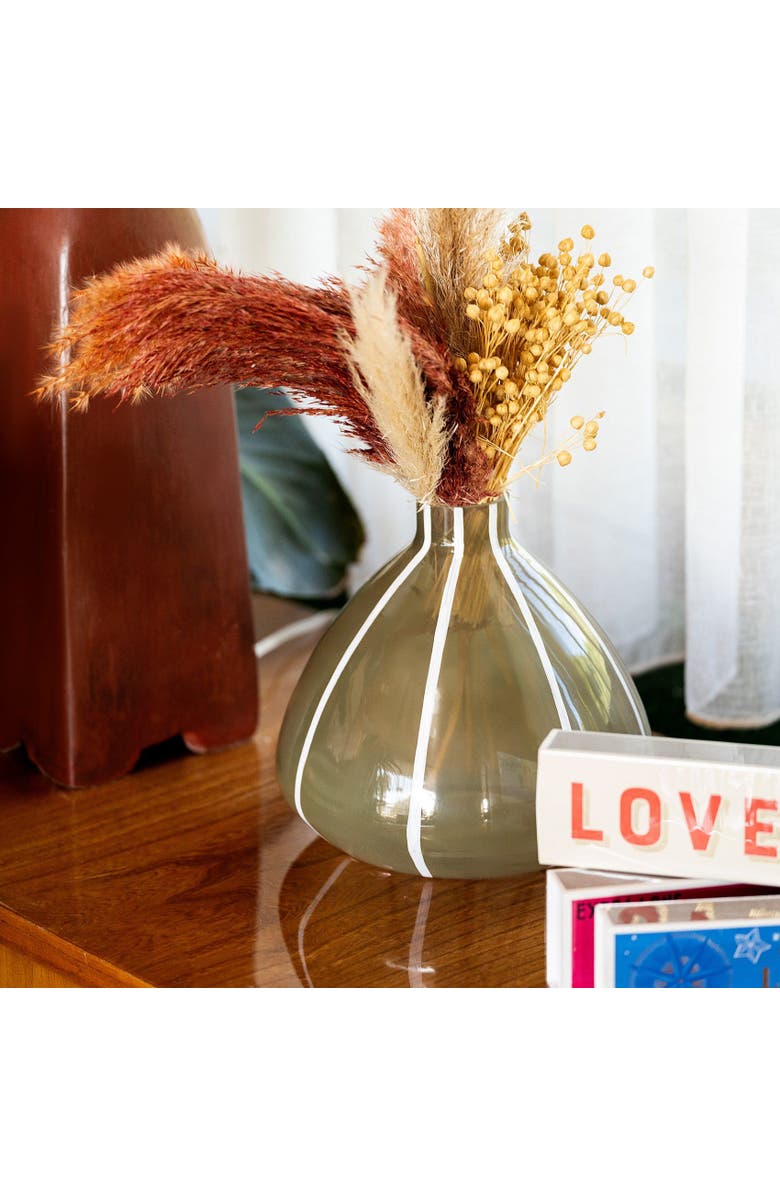 Zsa Zsa Zsu Aravali Hand Painted Glass Decorative Object 8X8 In, Alternate, color, Green