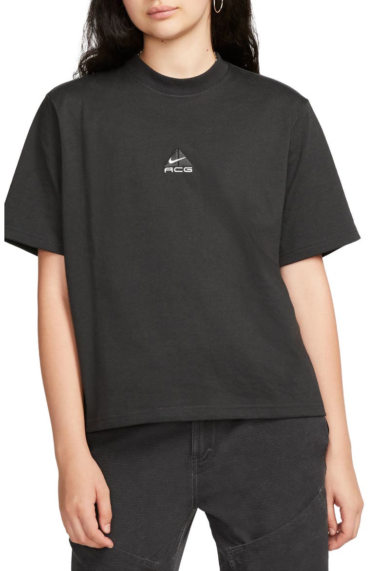 Embroidered Logo Relaxed Fit T-Shirt, Main, color, OFF NOIR/ DARK SMOKE GREY