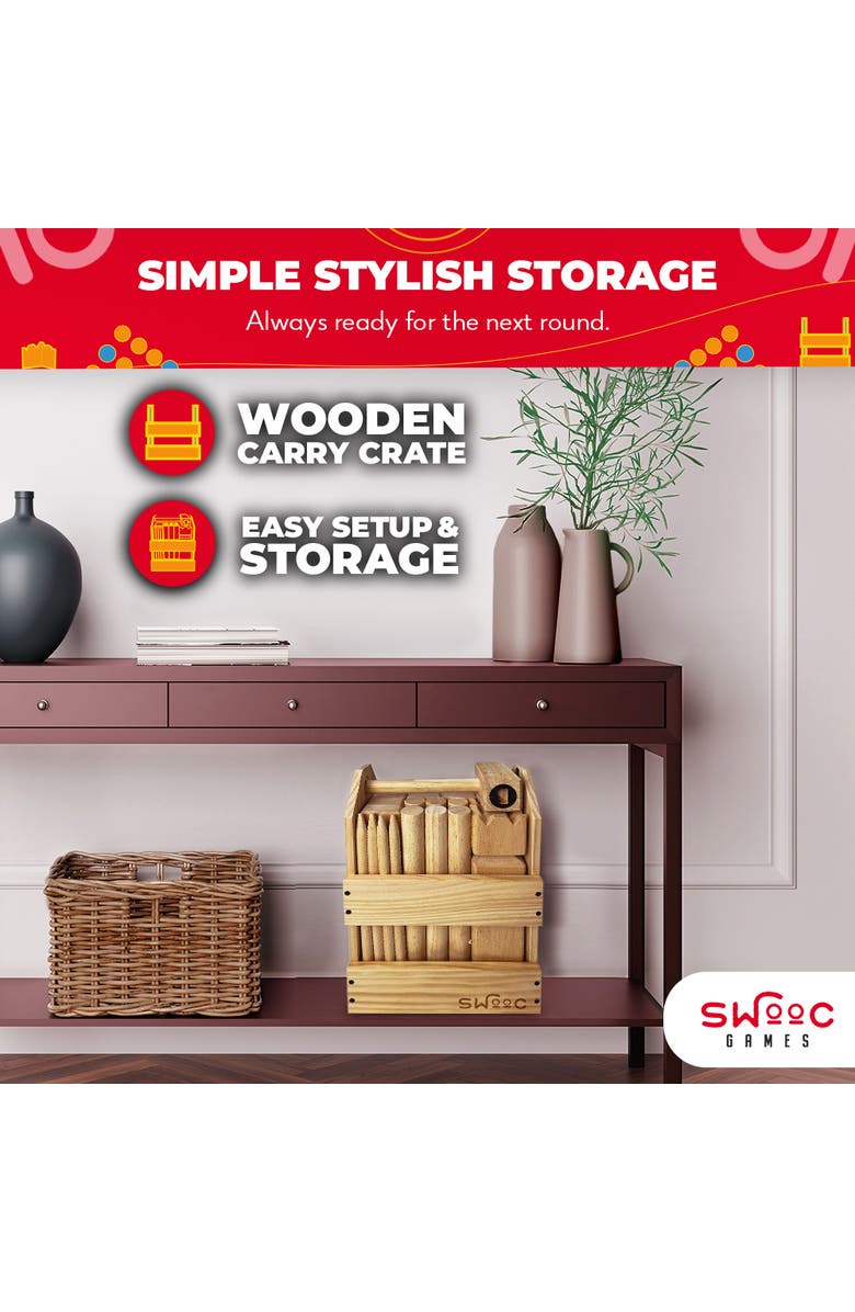 Swooc Games Kubb Yard Game With Crate, Alternate, color, Beige
