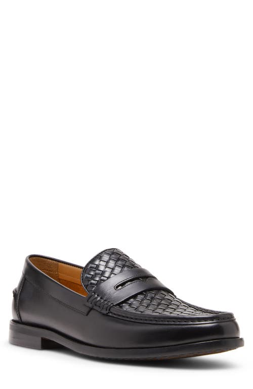 Steve Madden Aryton Woven Penny Loafer In Black