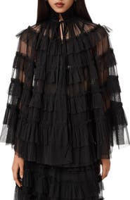 AllSaints Aude Ruffle Cape