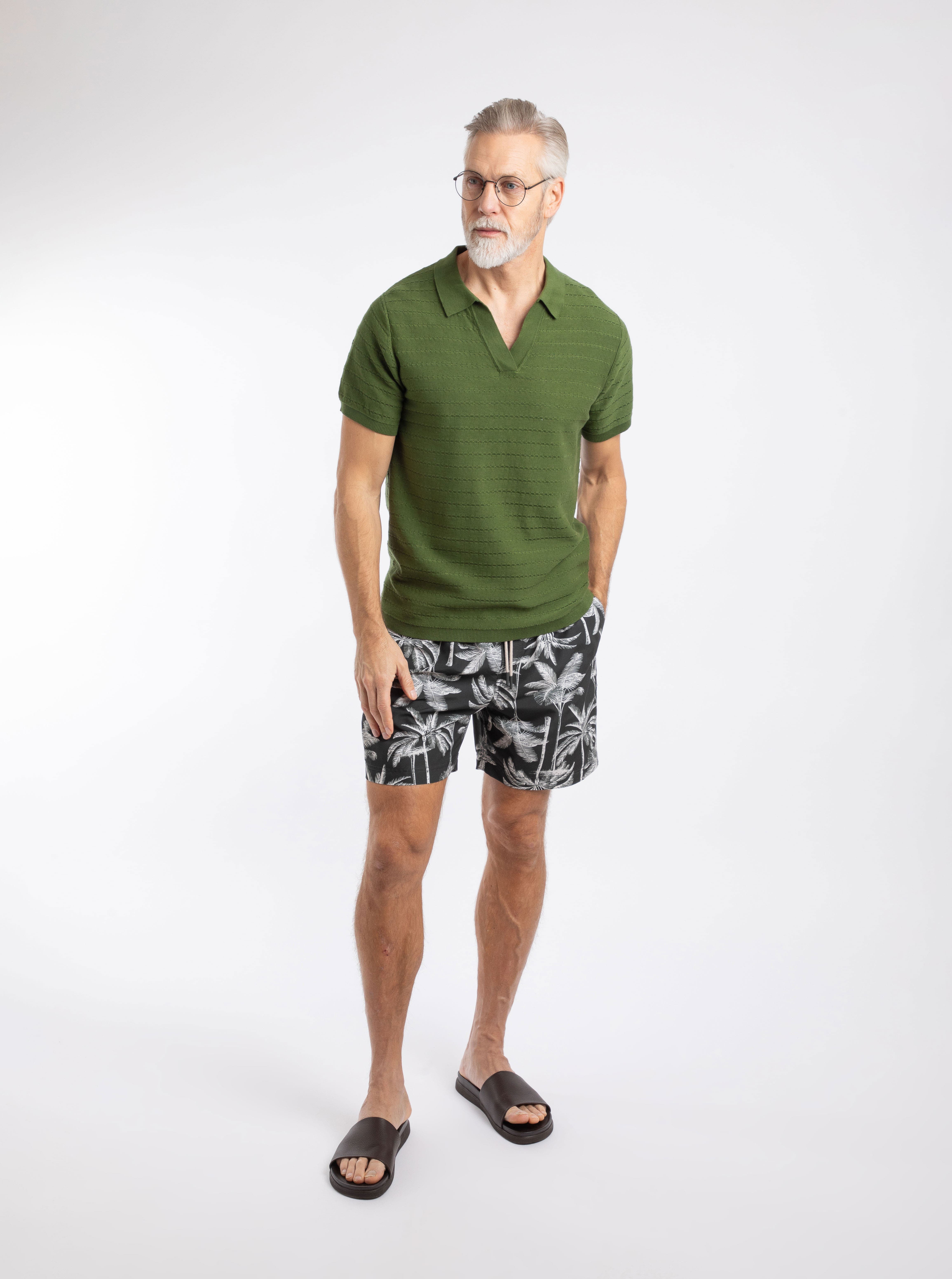 Weird Fish Tyne Trophy Neck Knitted Polo Shirt (Men) | Nordstrom
