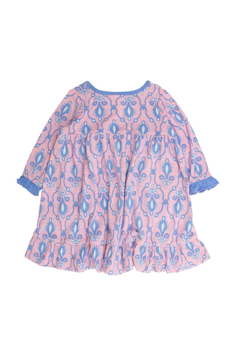 Ruffle Pocket Pajama Night Gown, Alternate, color, Pink Fairytale Jewels