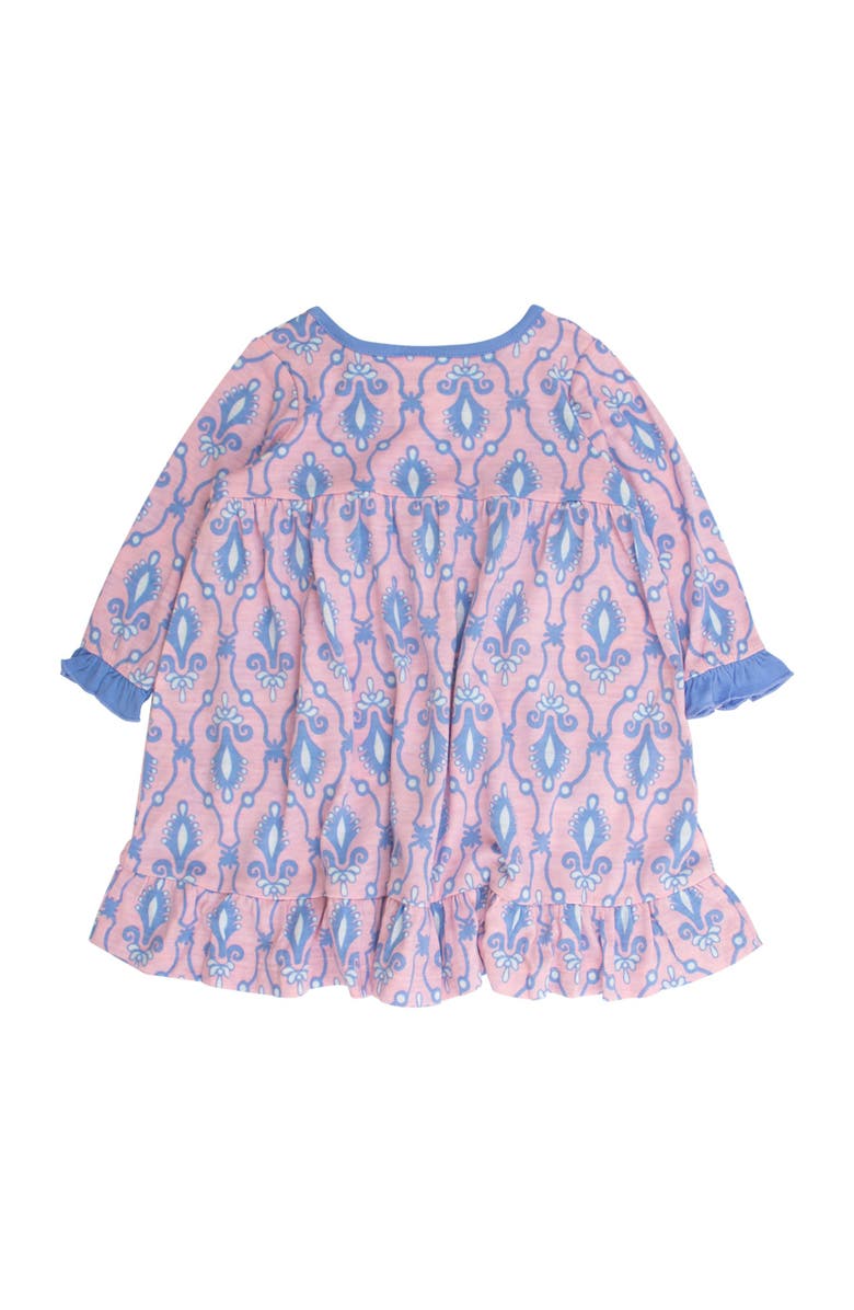 RuffleButts Ruffle Pocket Pajama Night Gown, Alternate, color, Pink Fairytale Jewels