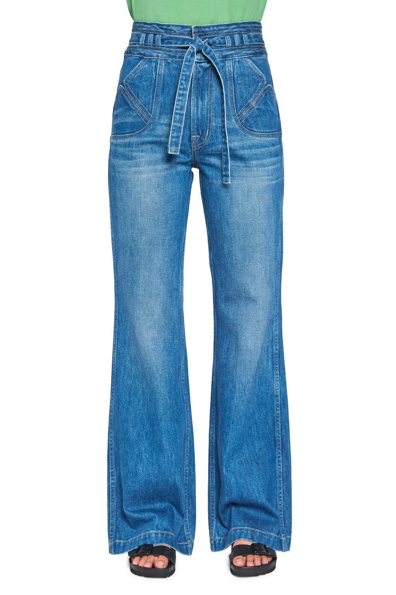 Bella Fashion Seamed Pocket Wide Leg Jeans, Main, color, BEND
