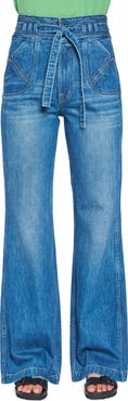 NOEND Bella Fashion Seamed Pocket Wide Leg Jeans