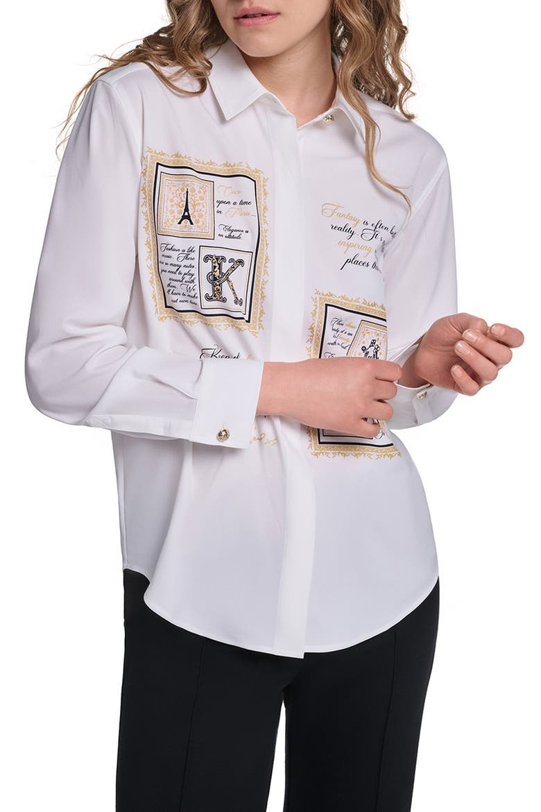 Karl Frames Button Front Shirt, Main, color, SOFT WHITE