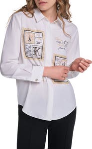 KARL LAGERFELD PARIS Karl Frames Button Front Shirt