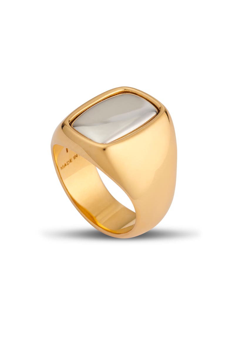 Small Toy Signet Ring, Main, color, GOLD/ SILVER
