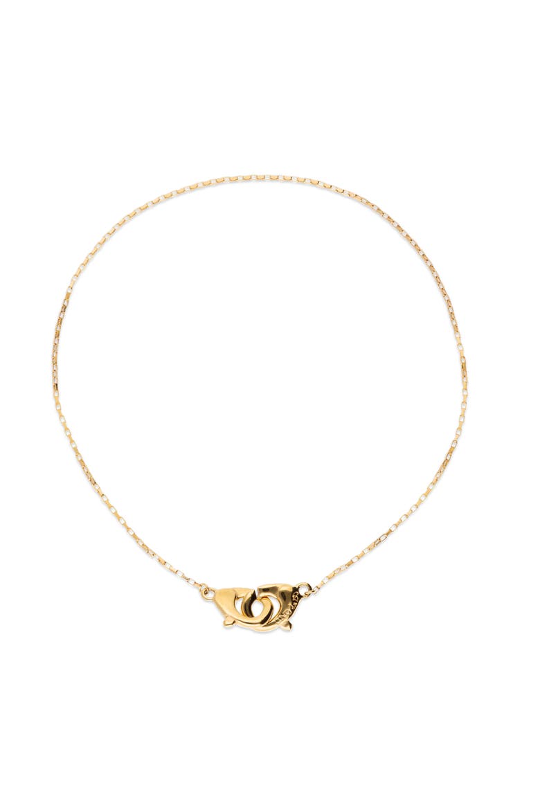 18K Gold-Plated Necklace with Interlocking Carabiner Detail, Main, color, Gold