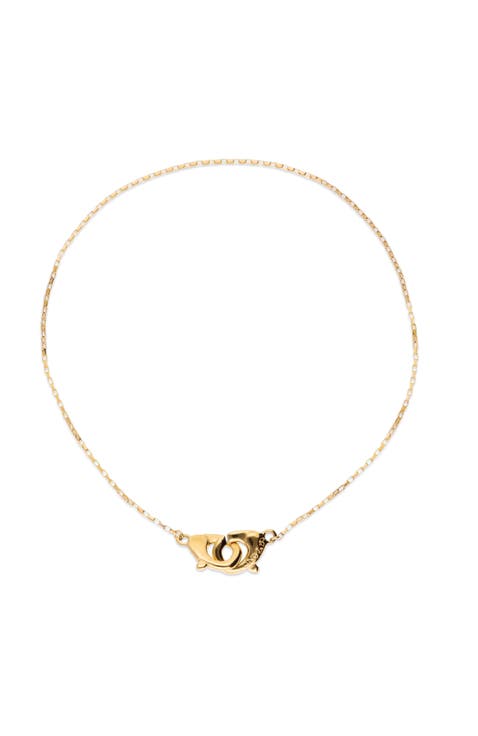 18K Gold-Plated Necklace with Interlocking Carabiner Detail