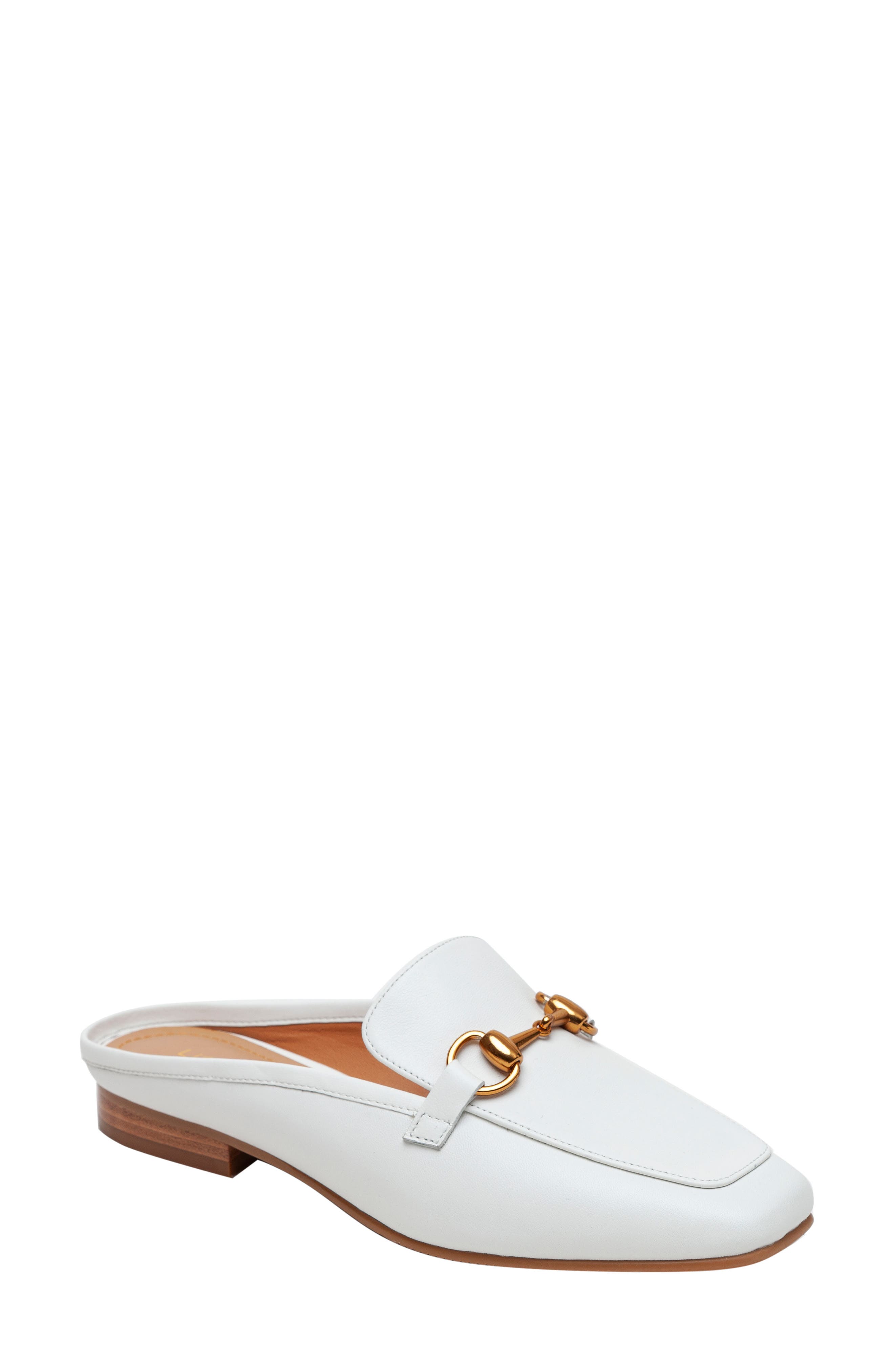 Zip-V Square Toe Mule, Main, color, WHITE