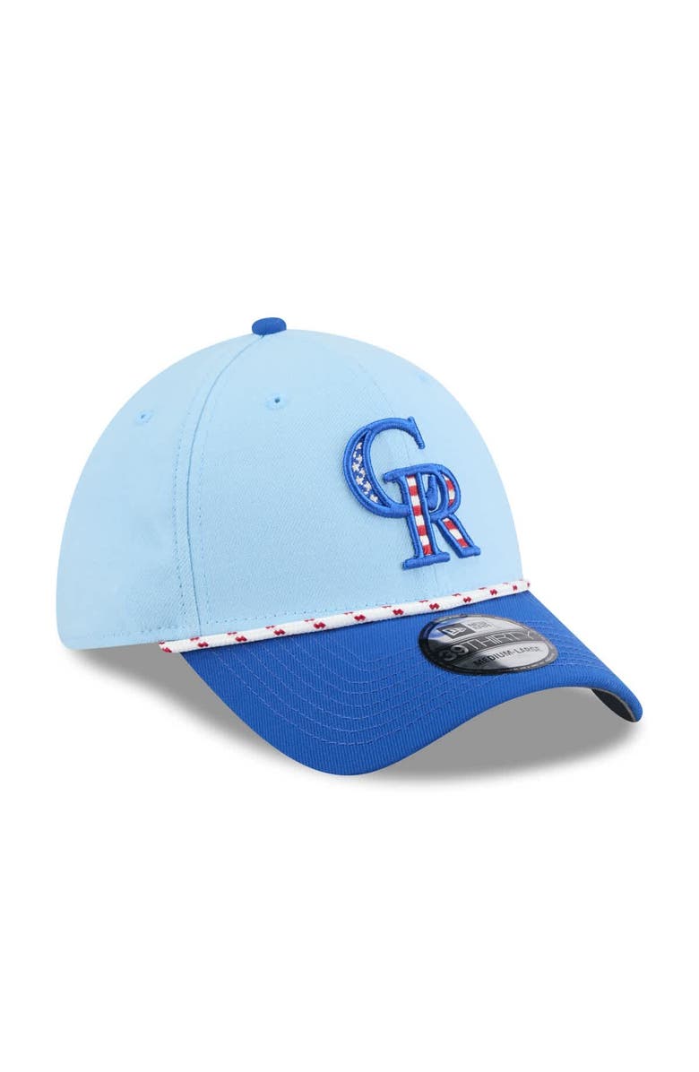 New Era Men's New Era Light Blue/Blue Colorado Rockies 2025 Fourth of July 39THIRTY Flex Hat, Alternate, color, Light Blue