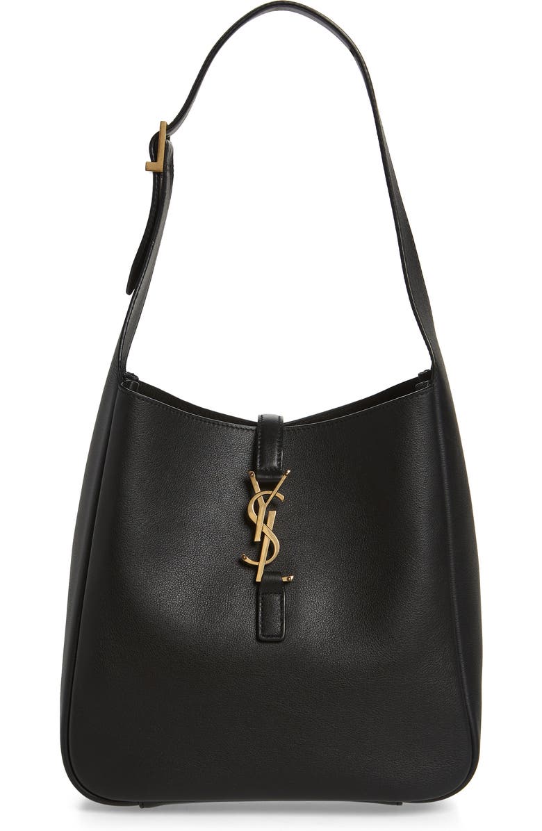 Saint Laurent Small Le 5 à 7 Leather Hobo, Main, color,