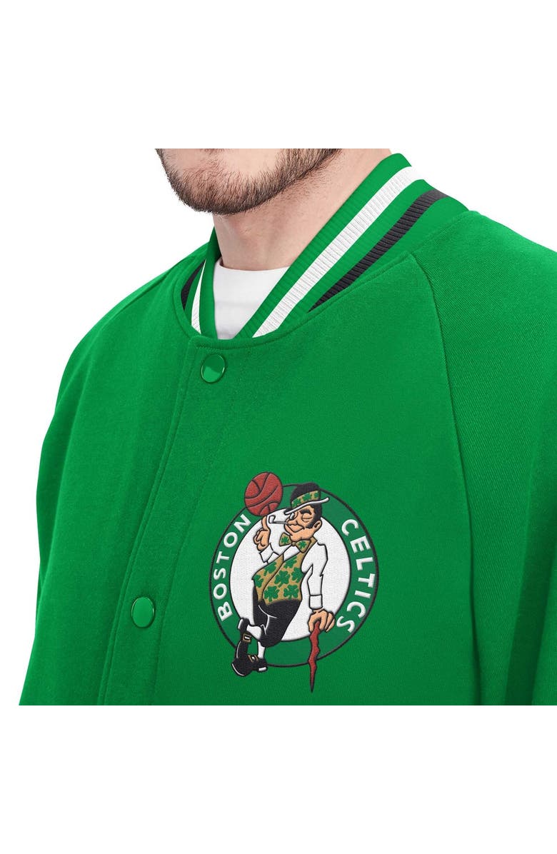 TOMMY JEANS Men's Tommy Jeans Kelly Green Boston Celtics Dane Raglan Full-Snap Varsity Jacket, Alternate, color, 