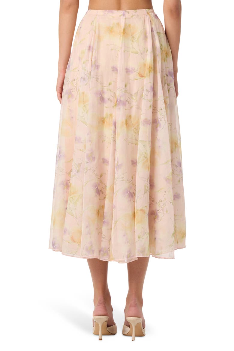 Fiori Chiffon Midi Skirt, Alternate, color, BLUSH FLORAL