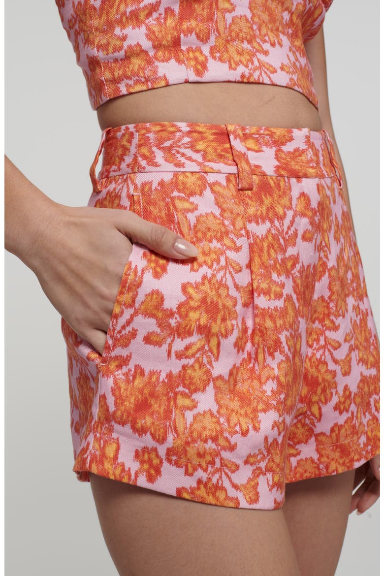 Vadella High Waist Shorts, Alternate, color, ORANGE/ROSE