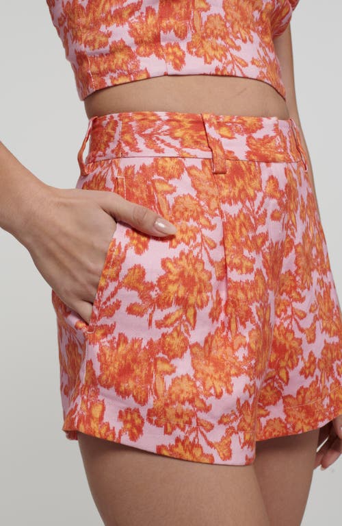 Derek Lam 10 Crosby Vadella High Waist Shorts In Orange/rose