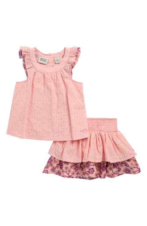 Kids' Cotton Eyelet Tank & Skirt Set (Little Kid)