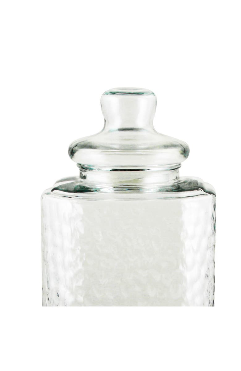 Gibson Home Moreauville 3 Piece 2.25 Gallon Square Embossed Glass Beverage Dispenser with Wire Stand, Alternate, color, Clear