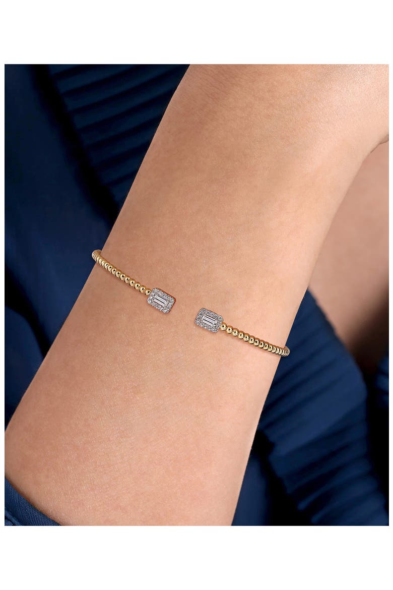 Bujukan Diamond Baguette Beaded Cuff Bracelet, Alternate, color, GOLD