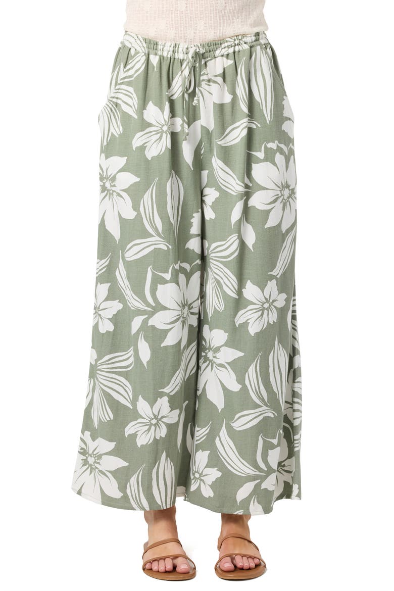Rosalie Floral Wide Leg Ankle Pants, Main, color, SEA SPRAY