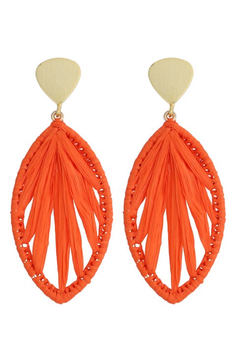 Rattan Marquise Drop Earrings