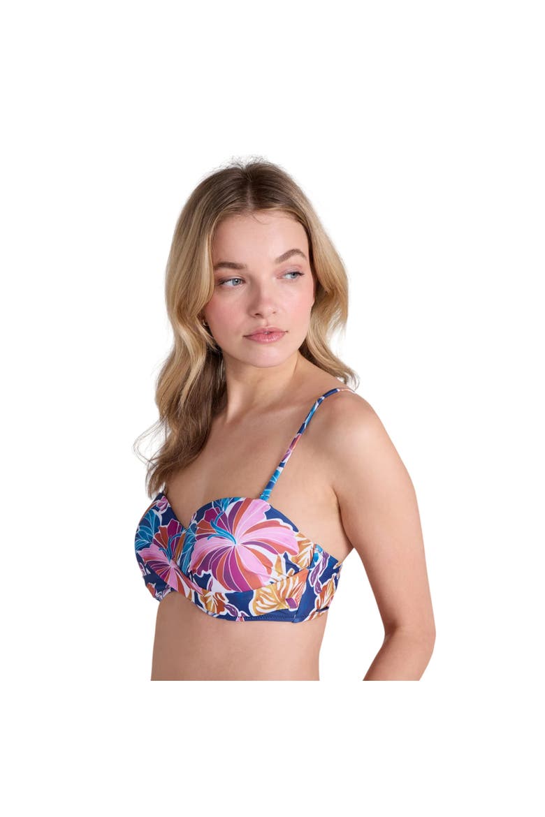 Docks Flowers Bandeau Bikini Top, Main, color, Purple