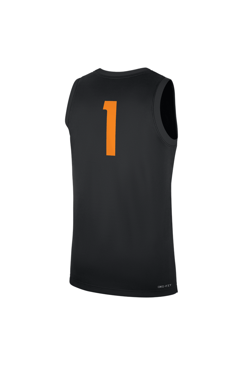 Men's Nike #1 Black Tennessee Volunteers  Replica Basketball Jersey, Alternate, color, Black