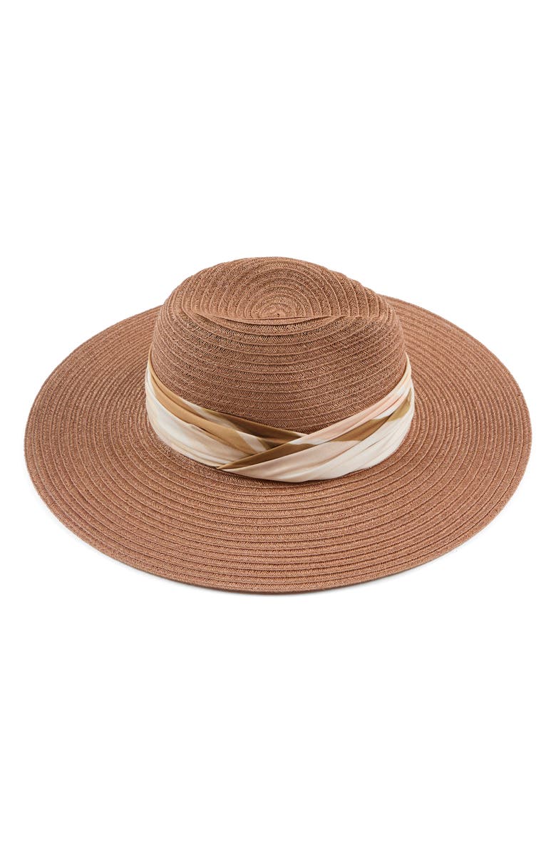 Eugenia Kim Emmanuelle Wide Brim Packable Fedora, Alternate, color, Fawn
