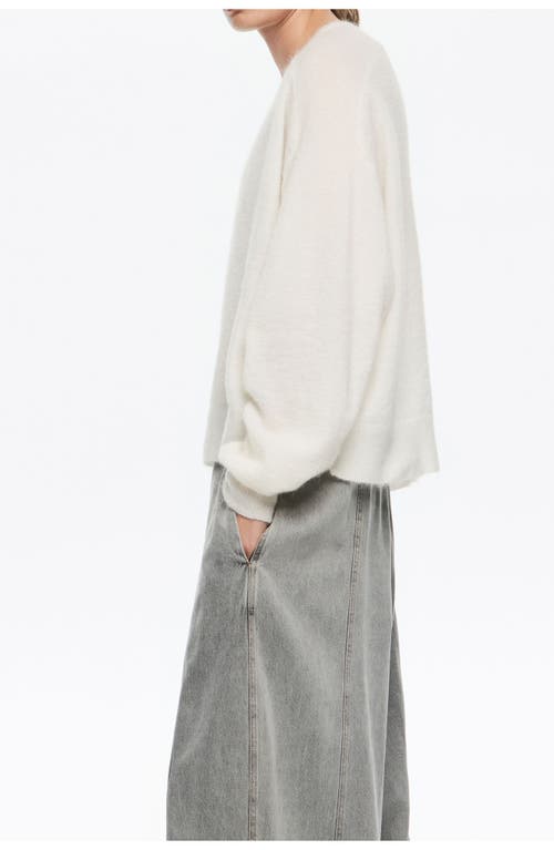 Bimba Y Lola Mohair V-neck Sweater In White