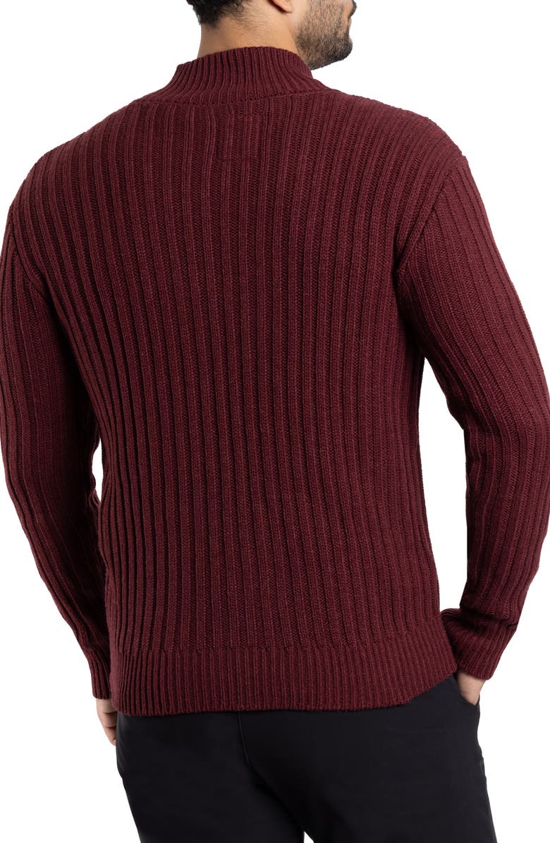 XRAY Stand Collar Cardigan, Alternate, color, Oxblood