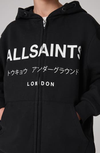 Kids' Underground Oversize Logo Zip Hoodie