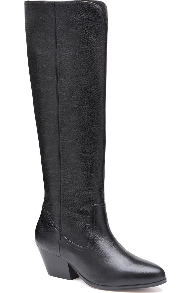 Johnston & Murphy Tristen Knee High Boot, Main, color, Black Full Grain