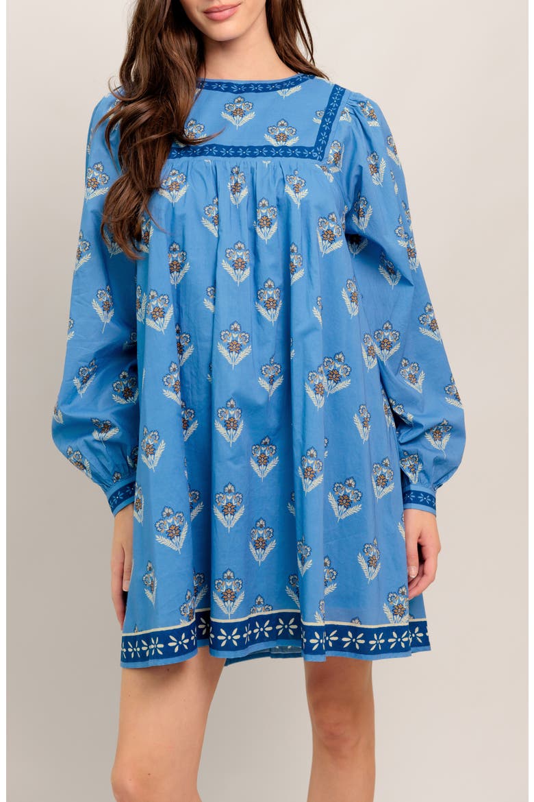 Long Sleeve Minidress, Alternate, color, BLUE