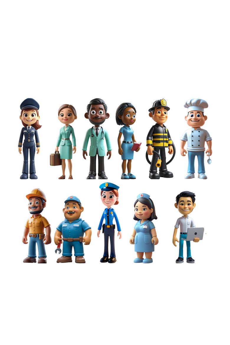 Occupations Figure Set, Main, color, Multi