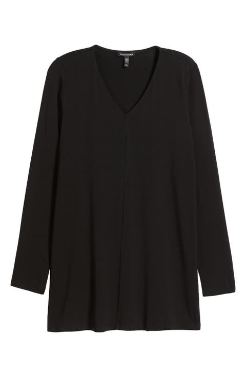 Long Sleeve V-Neck Tunic Top