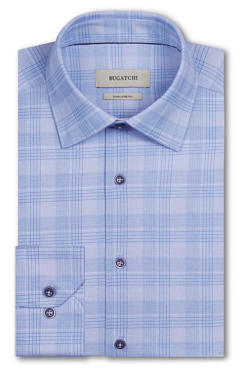 Bugatchi James OoohCotton<sup>®</sup> Plaid Print Button-Up Shirt, Alternate, color, Air Blue
