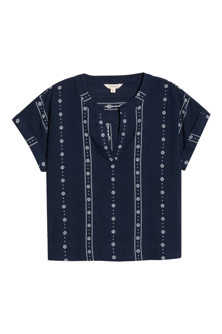 Floral Stripe Woven Shirt, Alternate, color, OMBRE BLUE