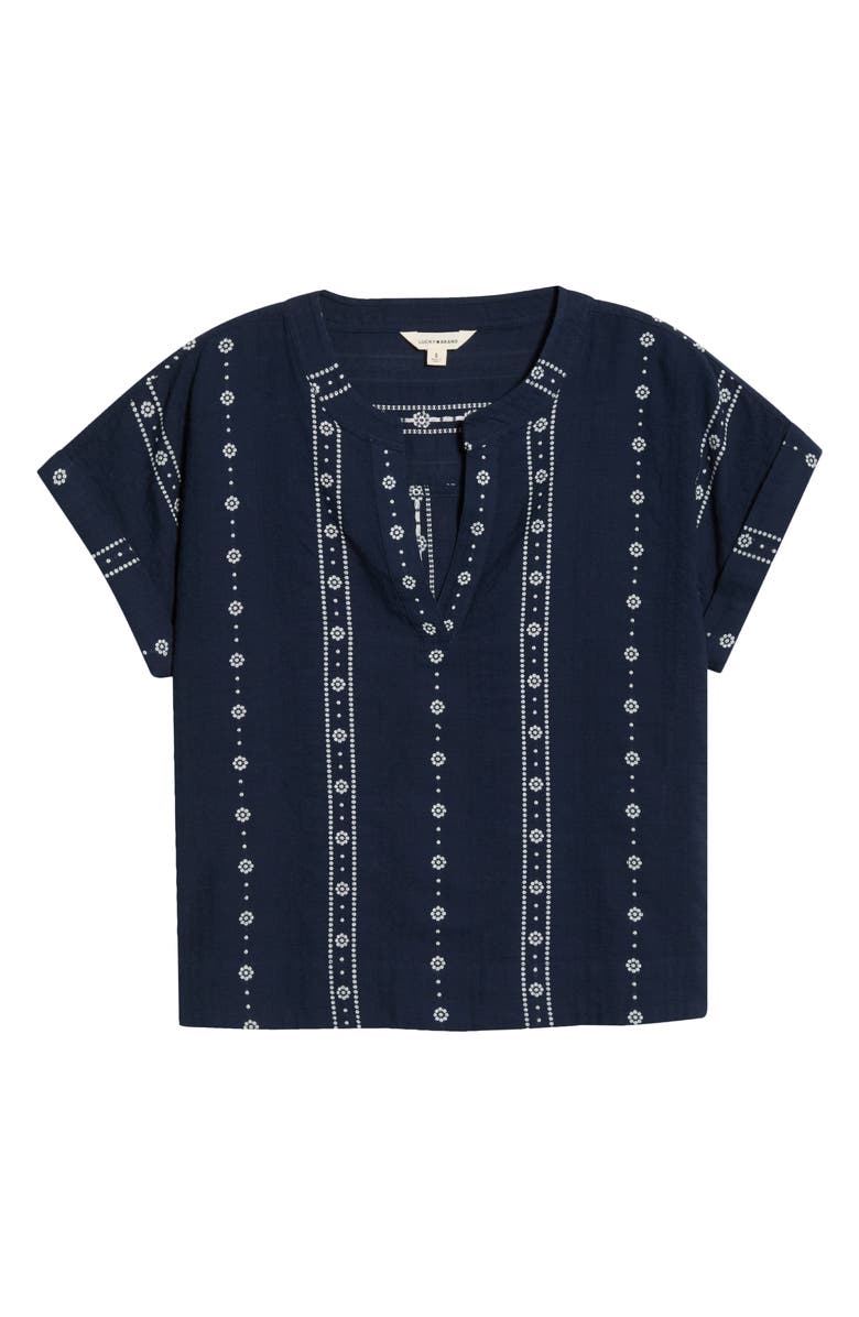Lucky Brand Floral Stripe Woven Shirt, Main, color, Ombre Blue