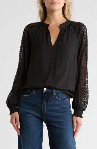 Ramy Brook Agatha Lace Trim Top