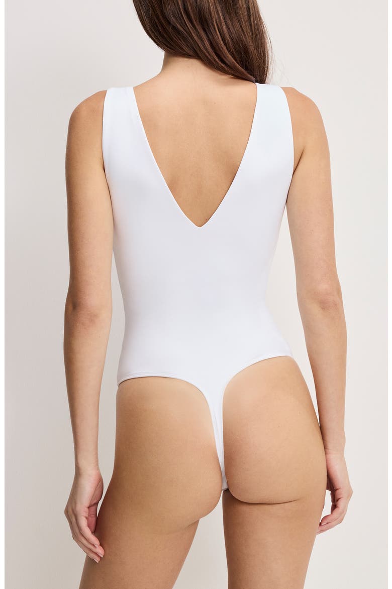 Sculpting Deep V-Neck Bodysuit, Alternate, color, WHITE001