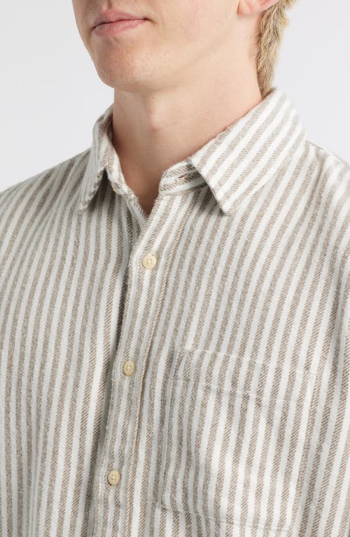 Alex Crane Cloud Stripe Organic Cotton Flannel Button-up Shirt In Multi