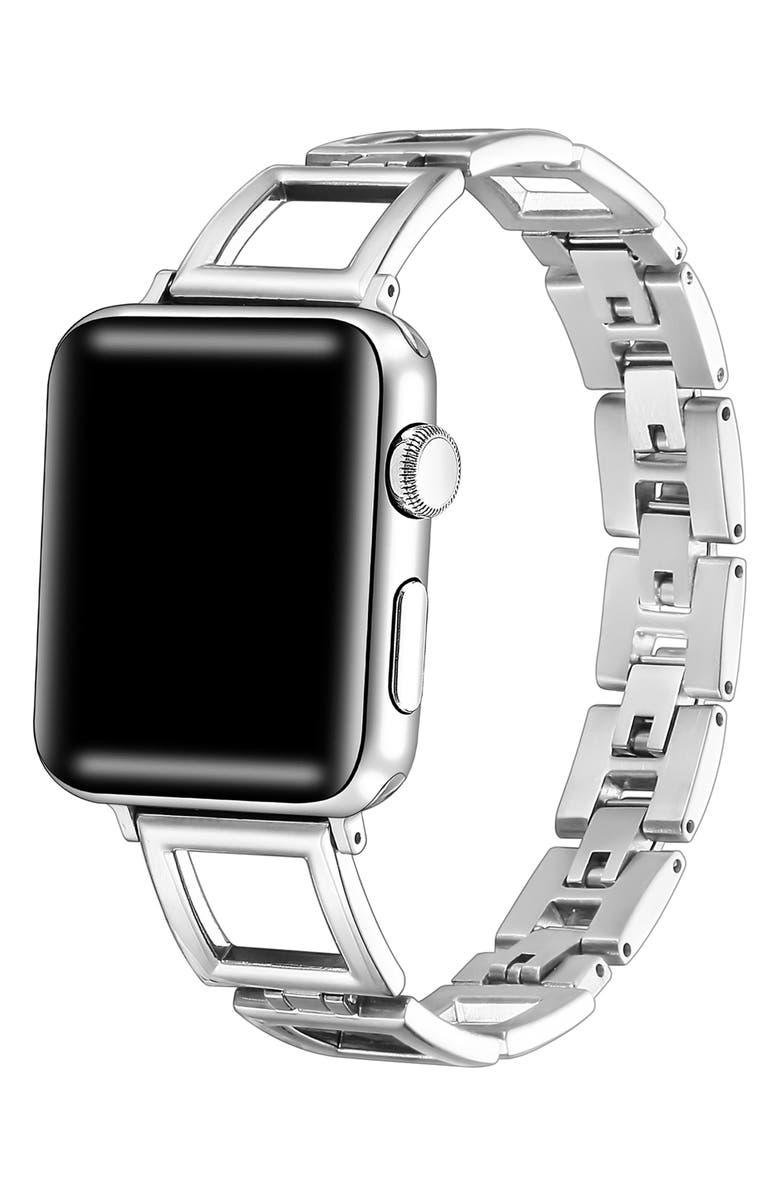 The Posh Tech Journey Stainless Steel Apple Watch<sup>®</sup> Watchband, Alternate, color, Silver
